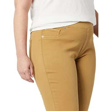 Amazon Essentials Women's Mid-Rise Stretch Pull-On Jegging (Available in Plus Size), Light Camel, 8 Long