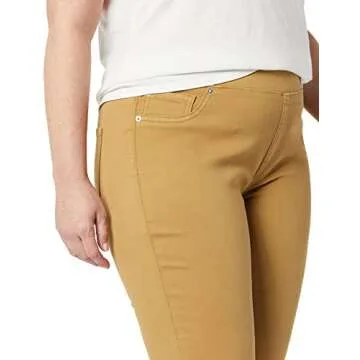 Amazon Essentials Women's Mid-Rise Stretch Pull-On Jegging (Available in Plus Size), Light Camel, 8 Long