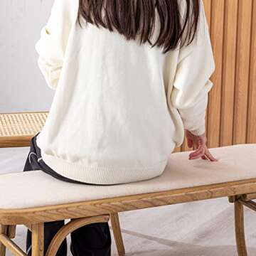 DM Furniture Farmhouse Wood Bench Small Entry Way Bench Seat Narrow Dining Bench Bed End Indoor Bench for Living Room Foyer Indoor, Uphostered Bench