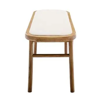 DM Furniture Farmhouse Wood Bench Small Entry Way Bench Seat Narrow Dining Bench Bed End Indoor Bench for Living Room Foyer Indoor, Uphostered Bench