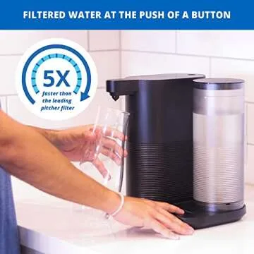 Aquasana Countertop Water Filter System for Drinking Water - Clean Water Machine - Removes 97% of Chlorine from Tap Water - Compact Water Filtration for Kitchen - Filtered Water Dispenser
