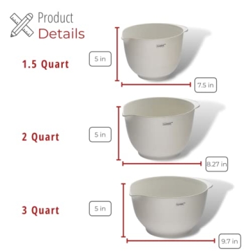 husMait Nesting Melamine Mixing Bowls - 3 PC Set