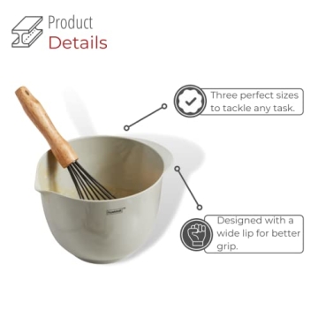 husMait Nesting Melamine Mixing Bowls - 3 PC Set