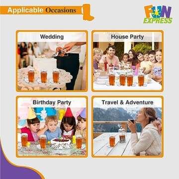 Fun Express Fun Express Plastic Mini Boot Glasses, Bachelorette Party, Cowbow and Cowgirl Birthday Supplies, 12 Pieces