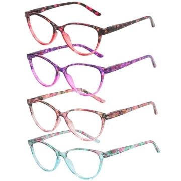 Przene Stylish Cat Eye Readers with Blue Light Protection