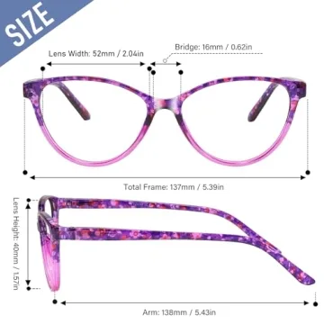 Przene Stylish Cat Eye Readers with Blue Light Protection