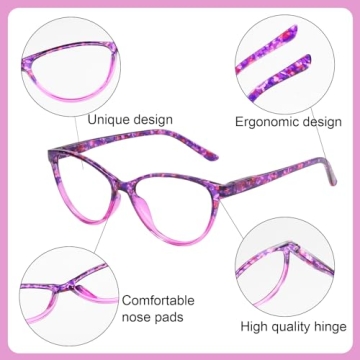 Przene Stylish Cat Eye Readers with Blue Light Protection