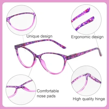 Przene Stylish Cat Eye Readers with Blue Light Protection