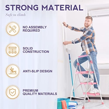 SocTone 3 Step Ladder for Safe and Easy Reaching