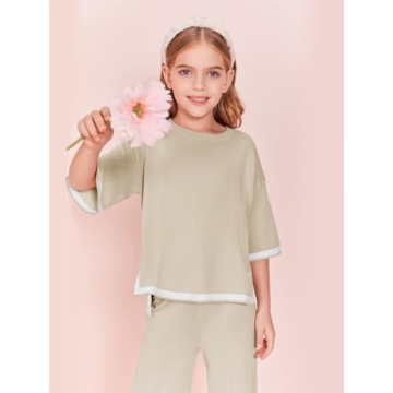 Haloumoning Girls Two Piece Summer Outfit Set for Kids