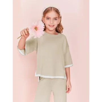 Haloumoning Girls Two Piece Summer Outfit Set for Kids