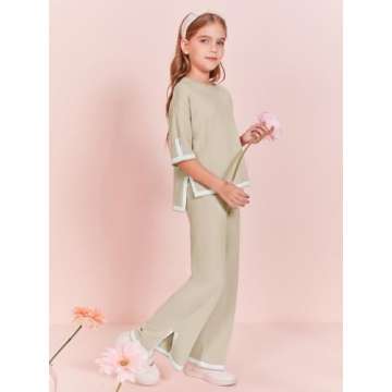 Haloumoning Girls Two Piece Summer Outfit Set for Kids