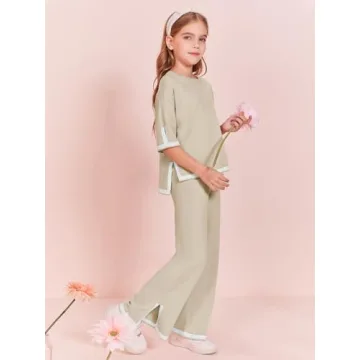 Haloumoning Girls Two Piece Summer Outfit Set for Kids