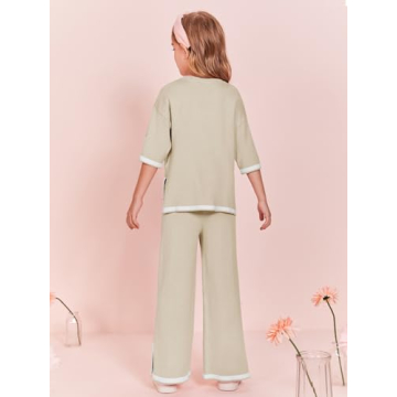 Haloumoning Girls Two Piece Summer Outfit Set for Kids