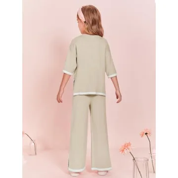 Haloumoning Girls Two Piece Summer Outfit Set for Kids