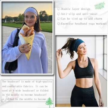 Non-Slip TuTive Cotton Headbands for Women - 6 Pack Style