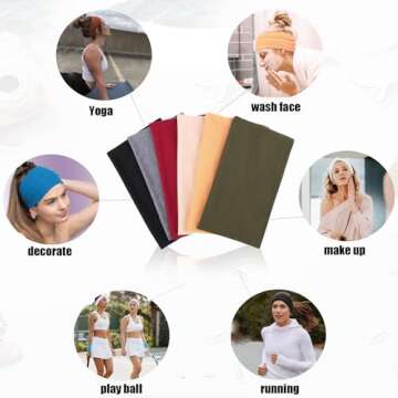 Non-Slip TuTive Cotton Headbands for Women - 6 Pack Style