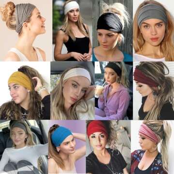 Non-Slip TuTive Cotton Headbands for Women - 6 Pack Style
