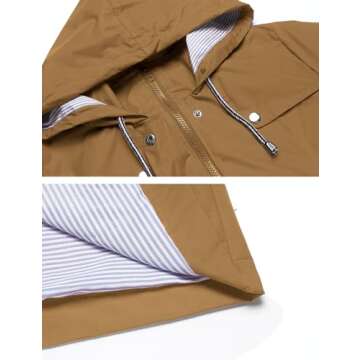 Stylish Waterproof LOMON Women's Hooded Raincoat Jacket