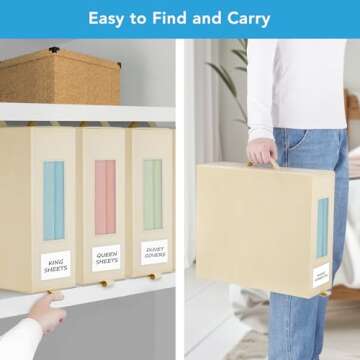 Large Bed Sheet Organizers with Clear Windows and Handles
