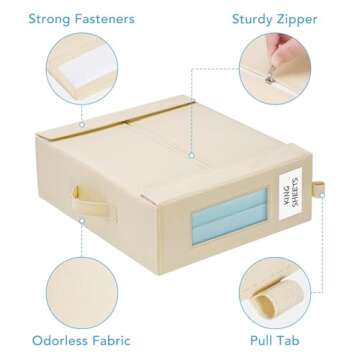 Large Bed Sheet Organizers with Clear Windows and Handles