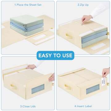 Large Bed Sheet Organizers with Clear Windows and Handles