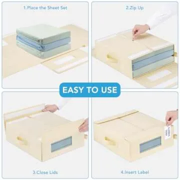 Large Bed Sheet Organizers with Clear Windows and Handles