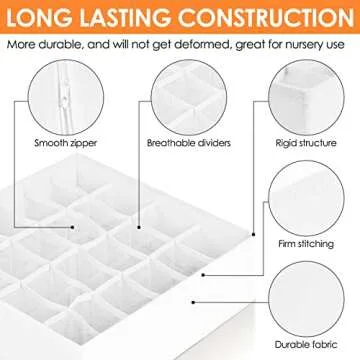 12 Pack Drawer Organizers for Clothing, 116 Large Compartments Fabric Dresser Closet Organizers and Storage Bins for Baby Clothing, Women Men Underwear Socks, Bra, Ties, College Dorm Room Essentials