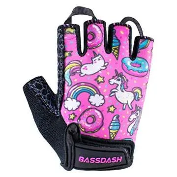 BASSDASH UPF 50+ Kids' Gloves with Padded Grippy Palm UV Protection for Bicycles Fishing for 1-8 Years Old Boys Girls
