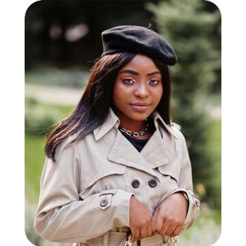 Stylish Parquet Wool Beret - Classic French Elegance