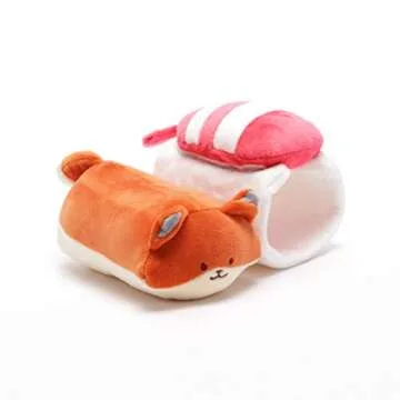 Anirollz Stuffed Animal Plush Toy - Official Roll Blanket Outfitz Doll |Soft, Squishy, Warm, Cute, Comfort, Safe| Shrimp Sushi Pillow with Fox - Birthday Decorations Gift 6" Foxiroll
