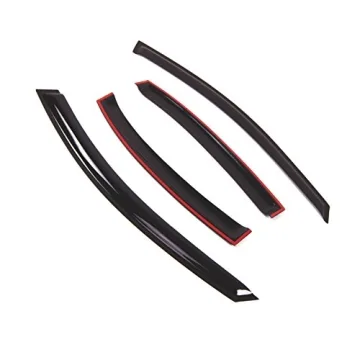 Tuningpros WD2-645 Dark Smoke 4 Pcs Set Window Visor (Outside Mount) Deflector Rain Guard Compatible...