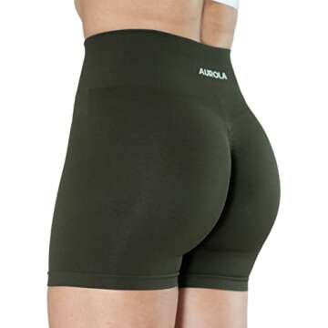 AUROLA Intensify 3.6 Workout Shorts for Women Seamless Scrunch High Waist Gym Yoga Running Active Short