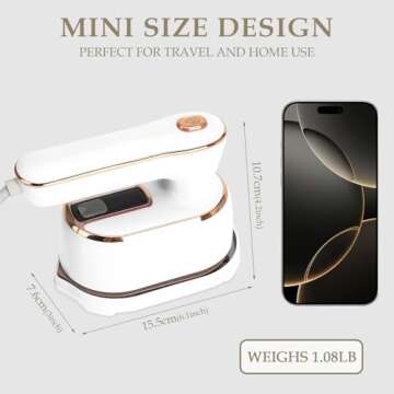 Travel Steamer for Clothes Portable Mini - 1000W Steamer and Iron 2 In 1, Rotary Handheld | 360° Ironing | 10S Preheating | Constant 302°F, Steamer for Clothes Travel Size College Dorm Home Essentials