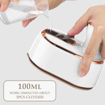 Travel Steamer for Clothes Portable Mini - 1000W Steamer and Iron 2 In 1, Rotary Handheld | 360° Ironing | 10S Preheating | Constant 302°F, Steamer for Clothes Travel Size College Dorm Home Essentials
