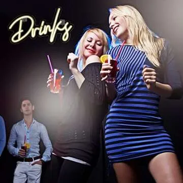 Looklight Drinks Neon Sign,Letters Bar Neon Light,Led Neon Bar Signs for Wall Decor,Warm White Neon Light Sign,USB Light Up Sign for Kitchen Restaurant Bar Cart Accessories Christmas