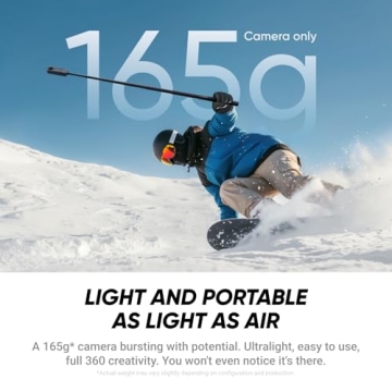 Insta360 X4 Air Starter Bundle - Compact 8K 360 Camera with Invisible Selfie Stick