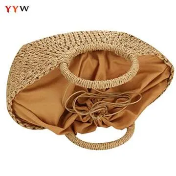 YYW Stylish Large Straw Bag for Women Summer Beach