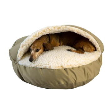 Snoozer Cozy Cave Bed for Burrowing Dogs in Khaki