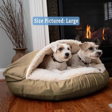 Snoozer Cozy Cave Bed for Burrowing Dogs in Khaki