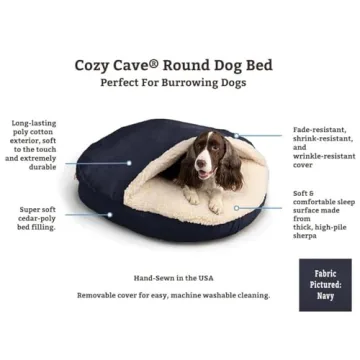Snoozer Cozy Cave Bed for Burrowing Dogs in Khaki