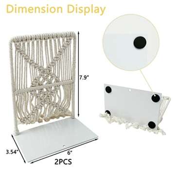 YEXEXINM Boho Macrame Bookends for Stylish Organization