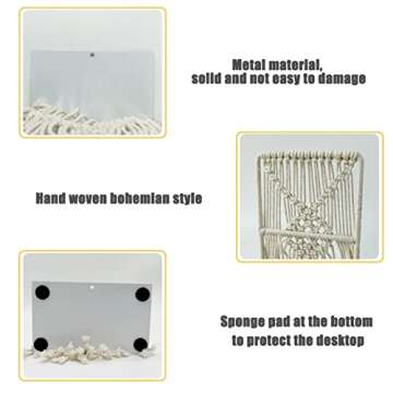 YEXEXINM Boho Macrame Bookends for Stylish Organization