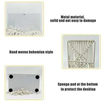 YEXEXINM Boho Macrame Bookends for Stylish Organization