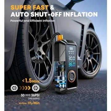 Portable 160PSI Tire Inflator - Fast, Cordless Air Pump
