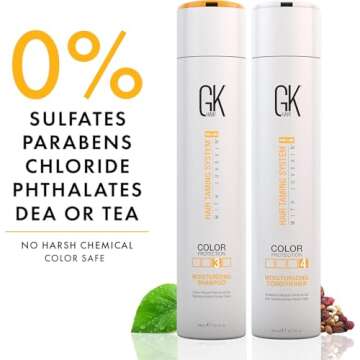 GK HAIR Global Keratin Moisturizing Shampoo and Conditioner Sets (10.1 Fl Oz/300ml) for Color Treate...