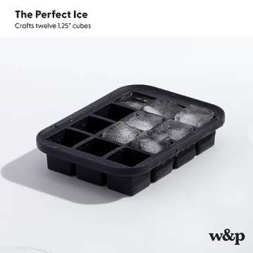 W&P Peak Silicone Everyday Ice Tray w/ Protective Lid | Speckled Pink | Easy to Remove Ice Cubes | Food Grade Premium Silicone | Dishwasher Safe, BPA Free