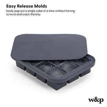 W&P Peak Silicone Everyday Ice Tray w/ Protective Lid | Speckled Pink | Easy to Remove Ice Cubes | Food Grade Premium Silicone | Dishwasher Safe, BPA Free