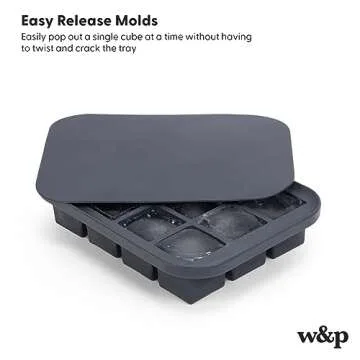 W&P Peak Silicone Everyday Ice Tray w/ Protective Lid | Speckled Pink | Easy to Remove Ice Cubes | Food Grade Premium Silicone | Dishwasher Safe, BPA Free