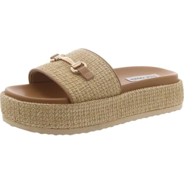 Steve Madden Kayley Slide Sandal for Women, Natural Raffia